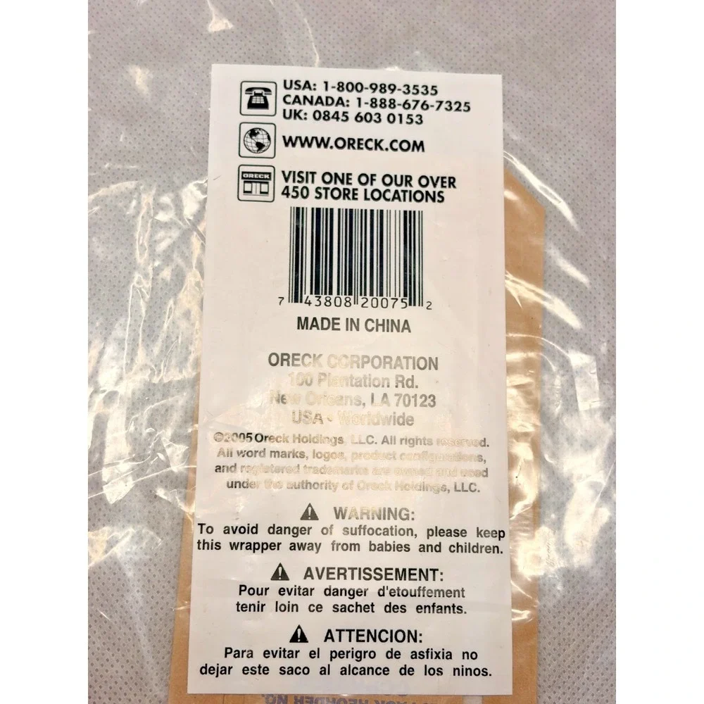 7 Bags Oreck Type CC Hypo-Allergenic Vacuum Bags CCPK80F XL21 XL7 XL5 NEW